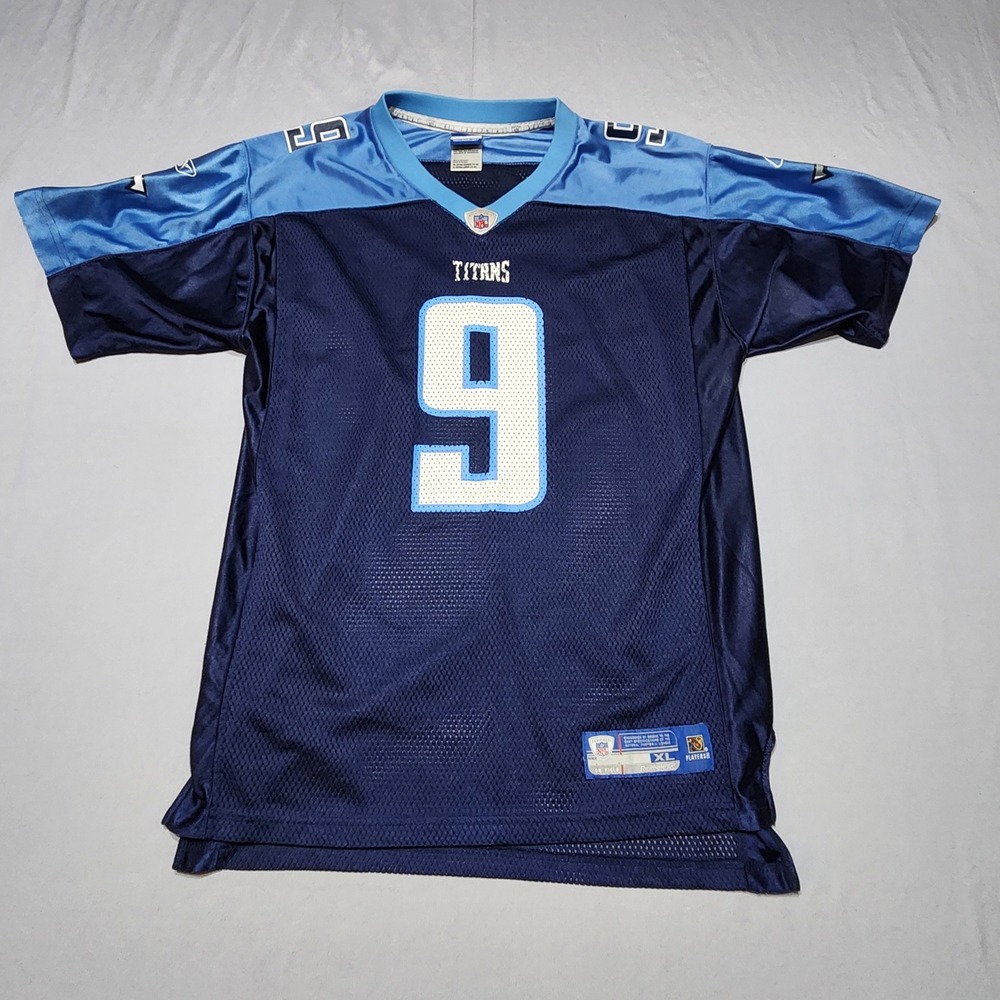 Reebok Steve McNair Tennessee Titans NFL Jersey Youth XL Navy Blue 9 Mesh